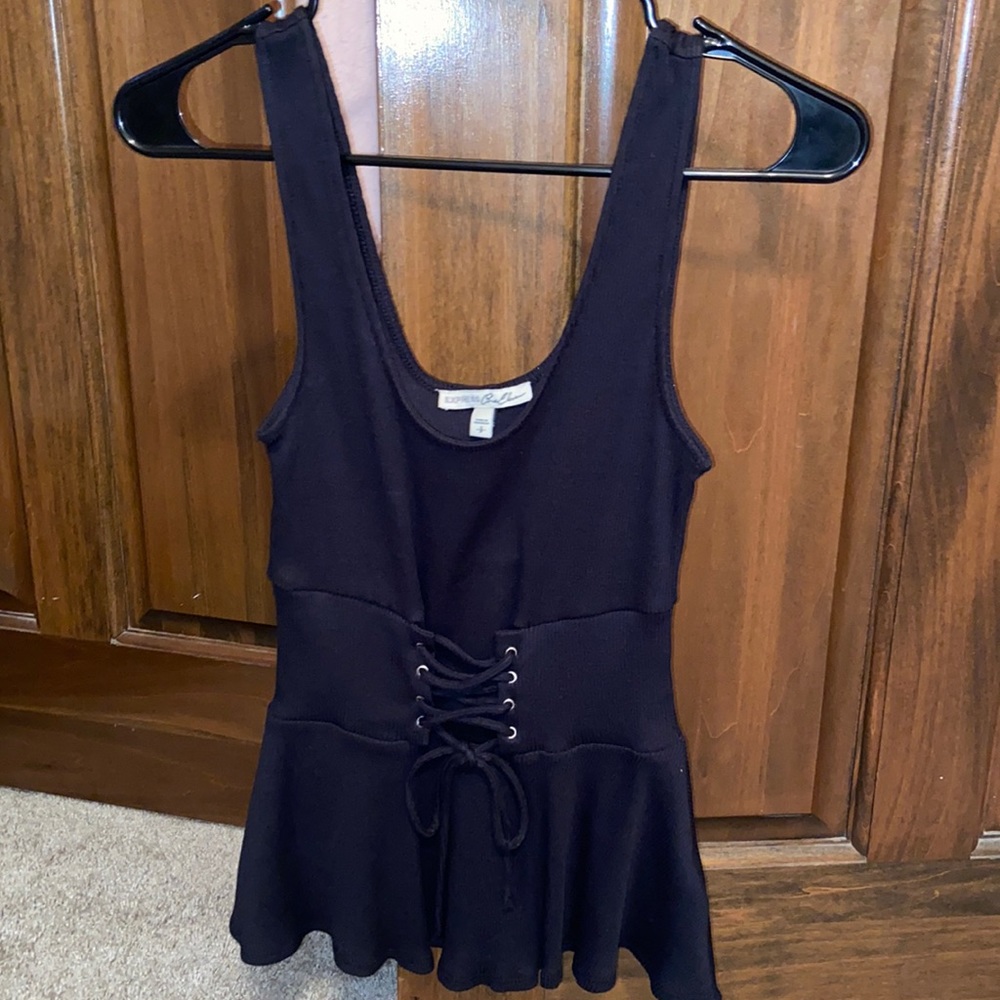 Black peplum tank